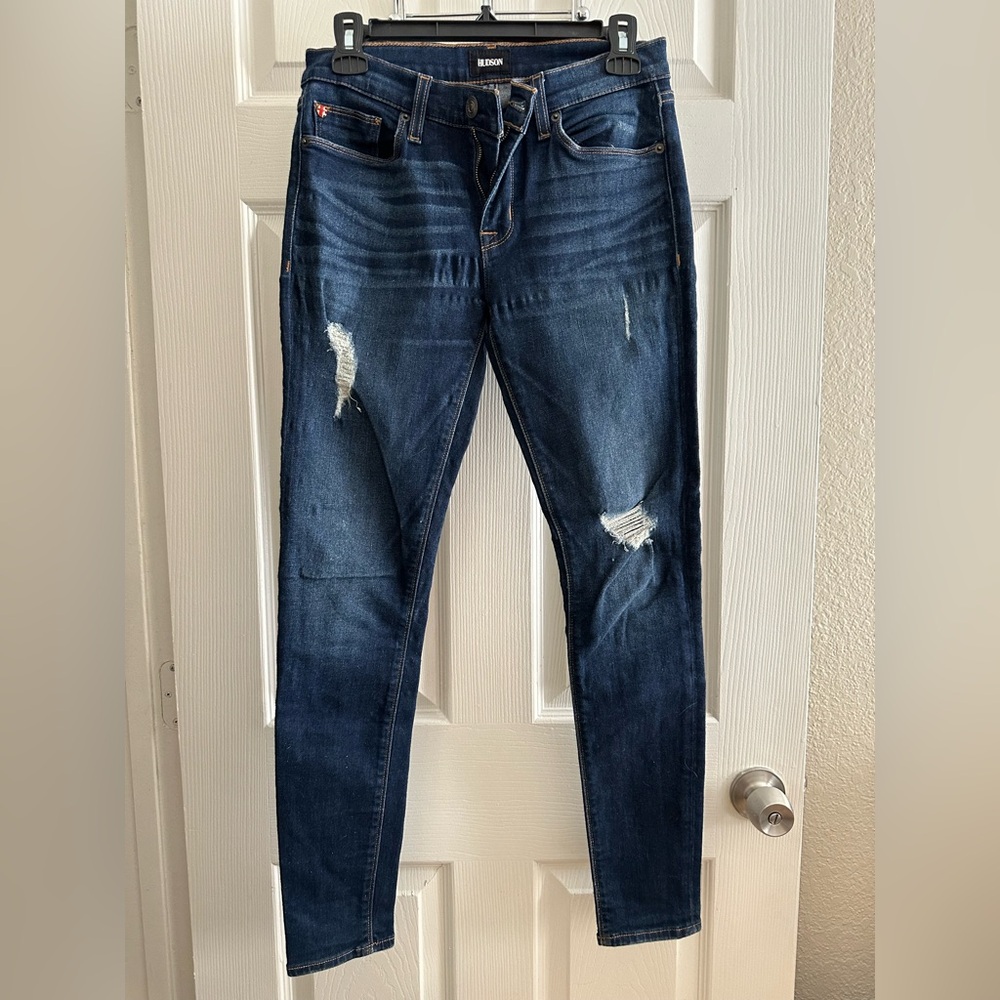 Hudson Distressed Super Skinny Jeans